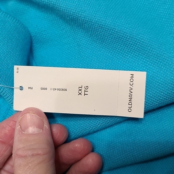 NWOT Old Navy Mens Polo Shirt Aqua Short Sleeve Collared Size XXL READ - Picture 9 of 9
